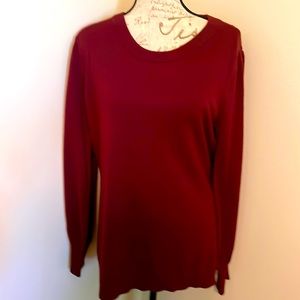 New York And Company Maroon Sweater Large NWOT